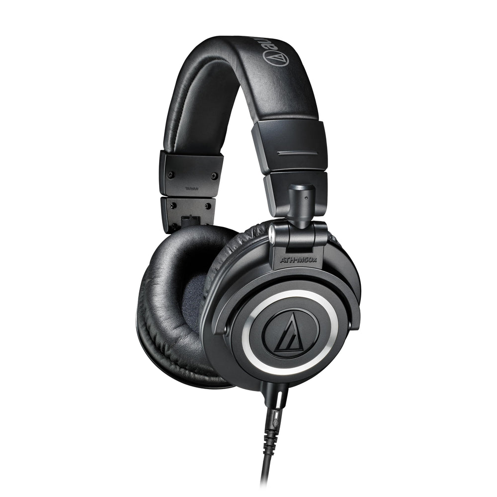 Audio-Technica ATH-M50X front view showing sleek black finish and professional look