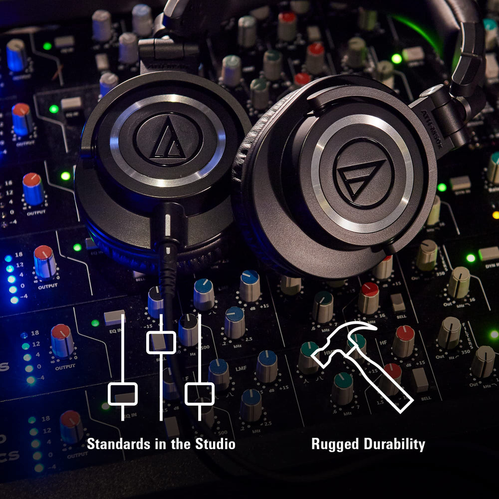 Audio-Technica ATH-M50X headband detail highlighting durable padding and comfort