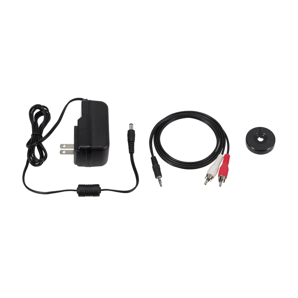 Audio-Technica paired with Bluetooth speaker demonstrating wireless playback convenience