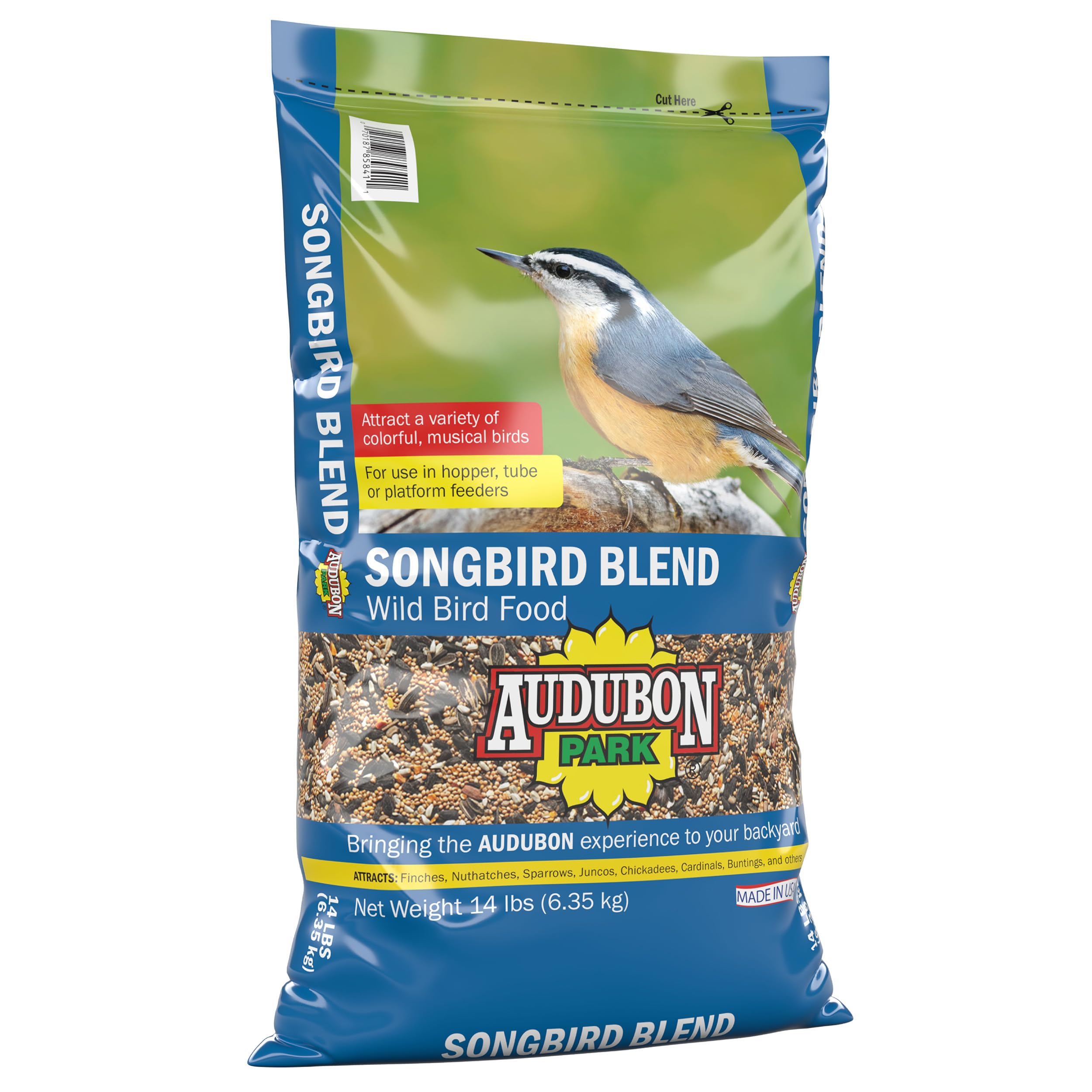 Audubon Park nutrition panel close-up highlighting blend ingredients and benefits