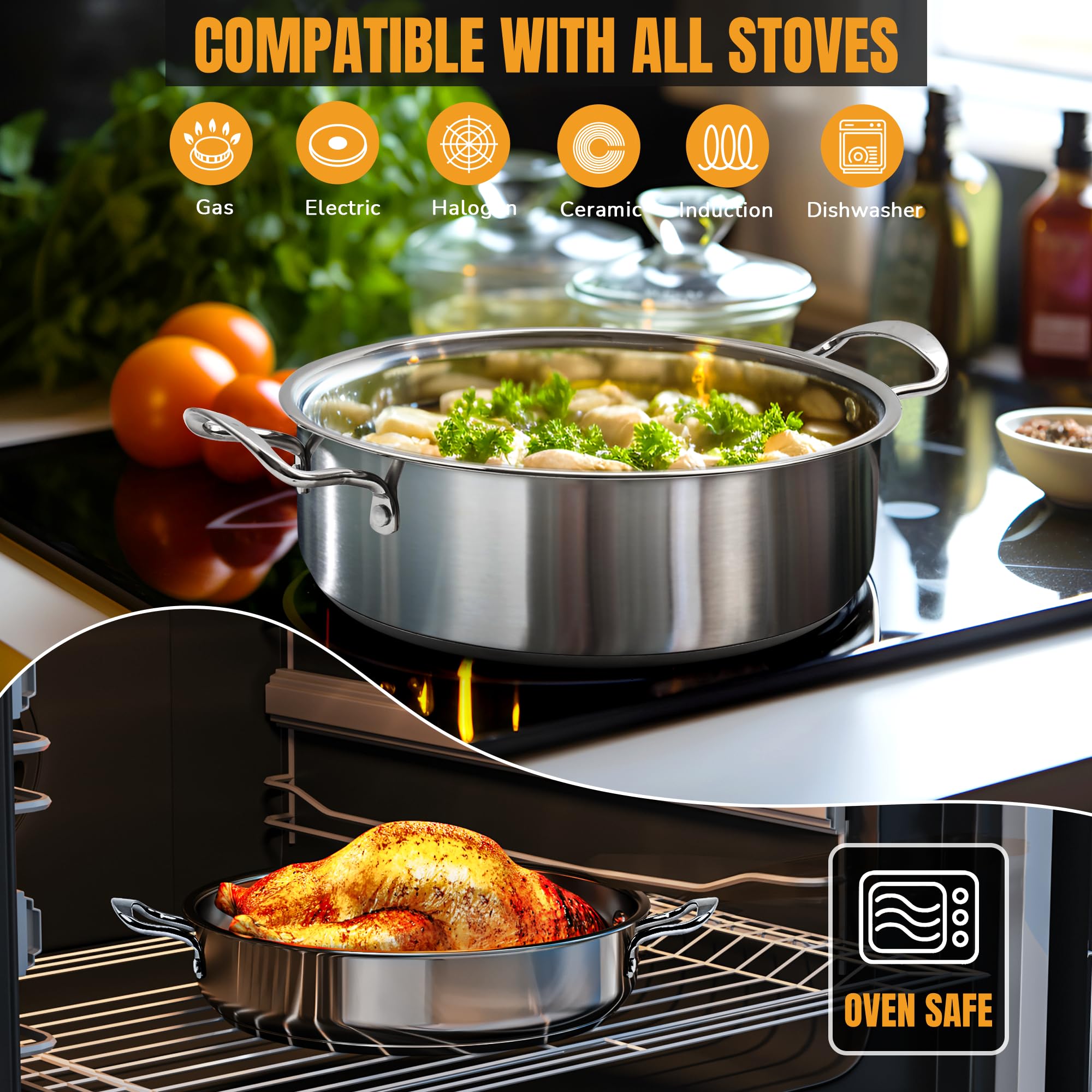 Aufranc size comparison stacked pots showing compact storage and versatile capacities