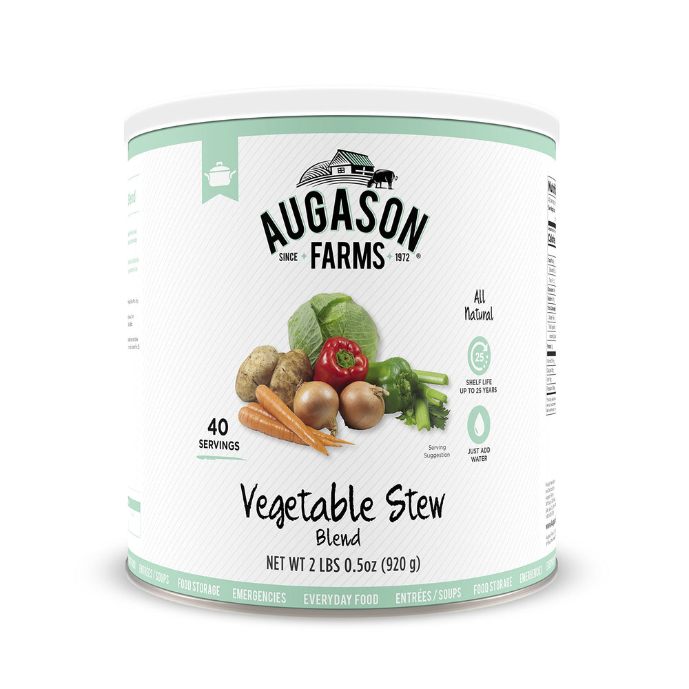 Augason Farms vegetable medley cooked on a camping stove for lightweight meals