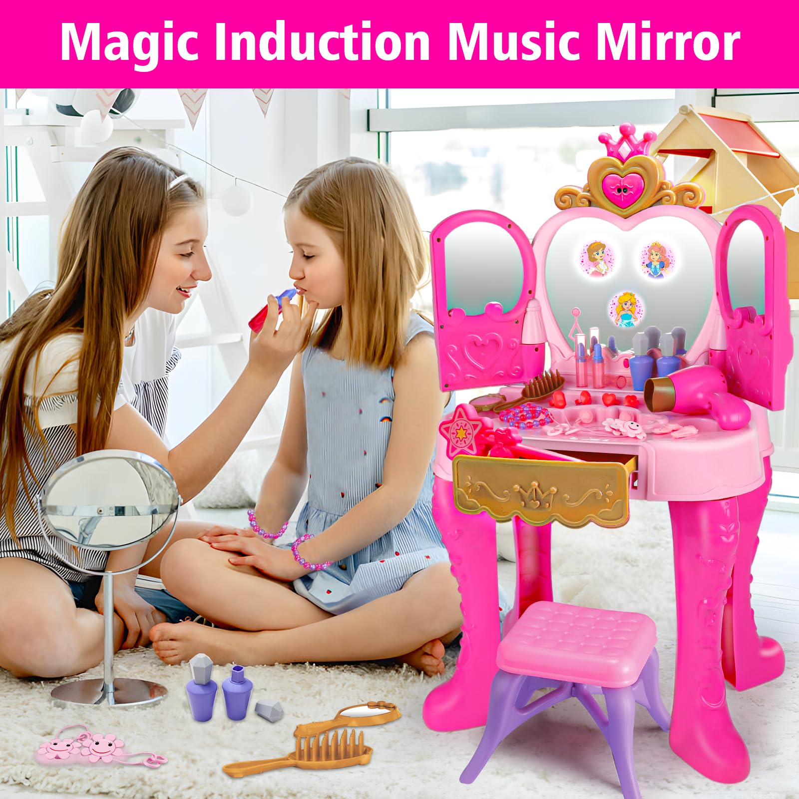 AugToy blow dryer and magic wand detail highlighting realistic sound play features