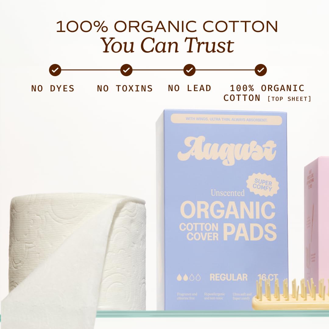 August pad side profile highlighting ultra-thin absorbent layers for discretion