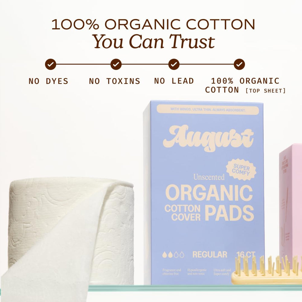 August pad side profile highlighting ultra-thin absorbent layers for discretion