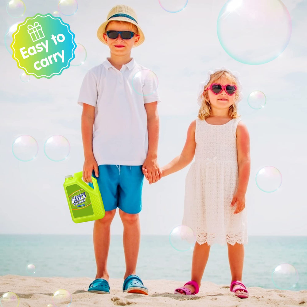 Aujazyble bubbles at an outdoor party creating playful atmosphere benefit