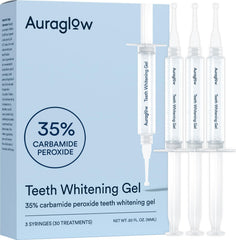 Auraglow front packaging showing three syringes and benefits