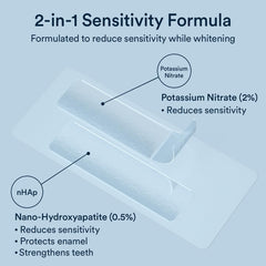 Auraglow formula texture with nano-hydroxyapatite particles, shows enamel support