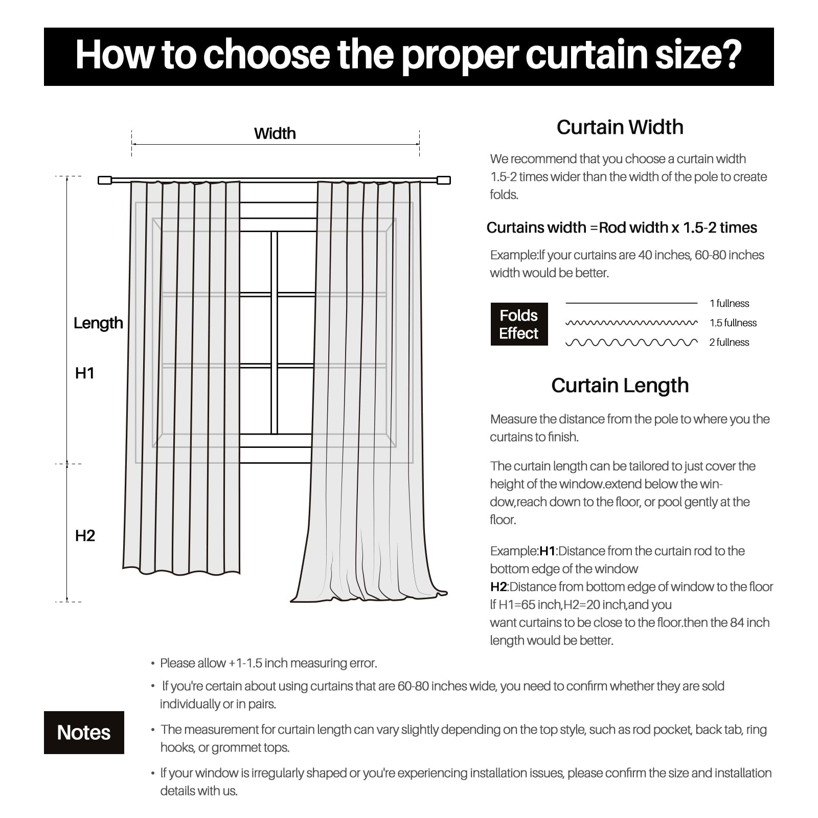AUSSPVOCT folded curtains and accessories in package for ready setup