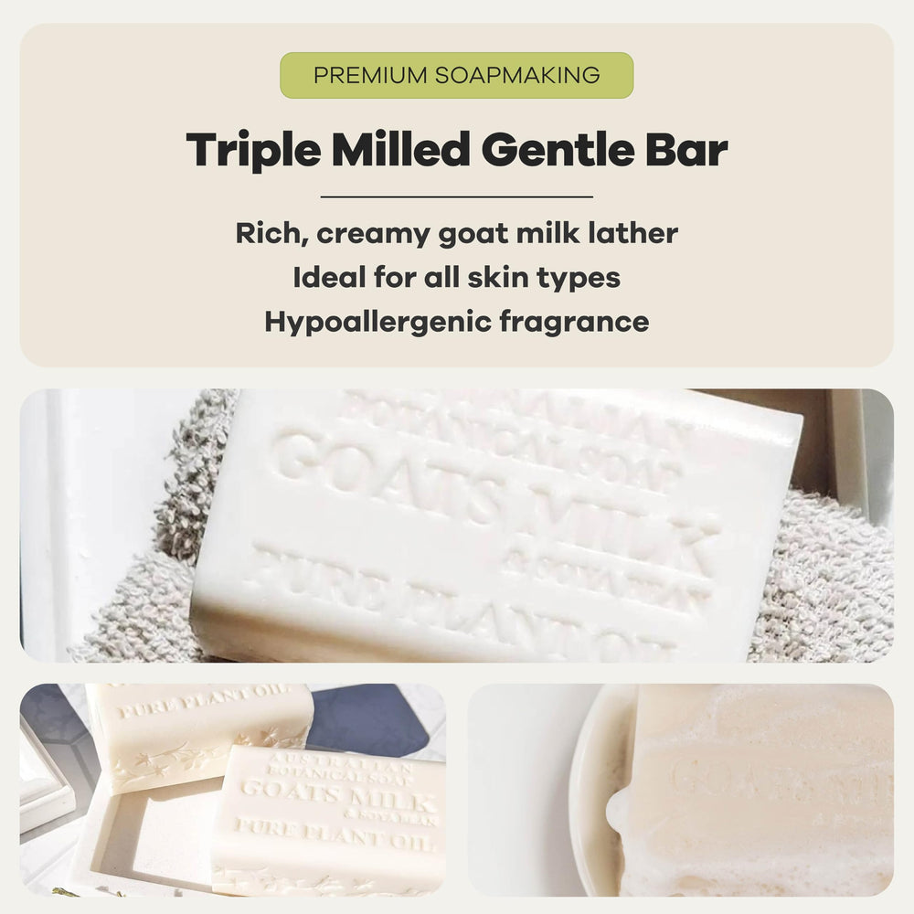 Australian Botanical Soap goat milk visual pouring to emphasize natural nourishing property