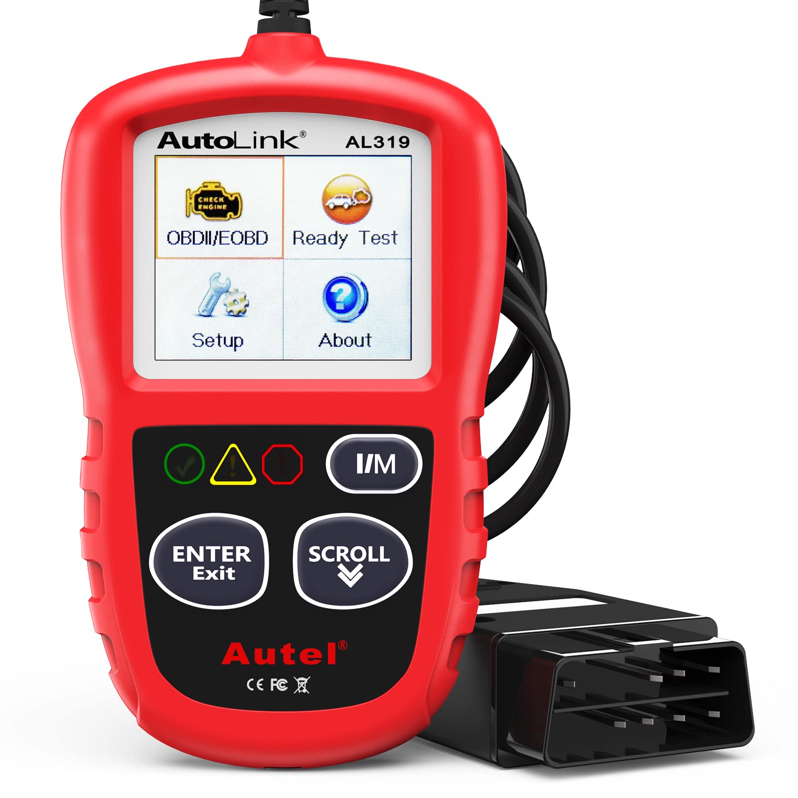 Autel AL319 front view showing buttons and compact housing for easy handling