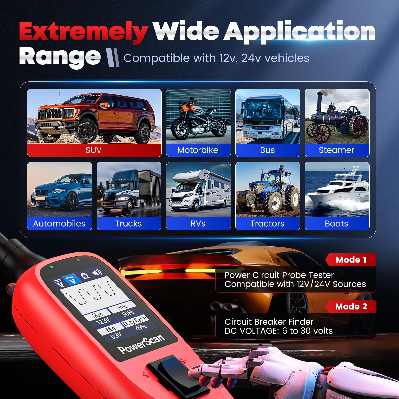 Autel PowerScan energizing a blower motor to verify component operation quickly