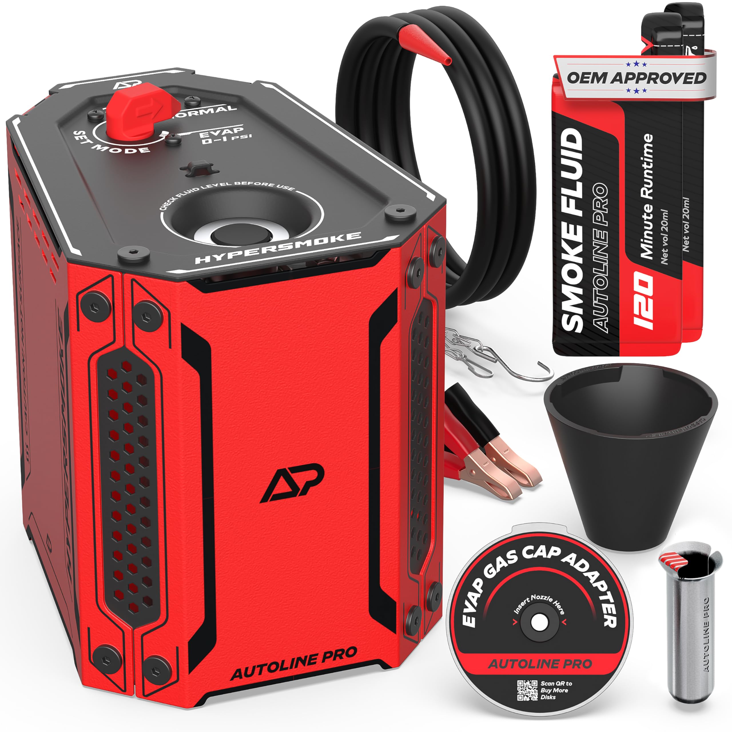 AutoLine Pro front view showing compact smoke machine and portability benefit