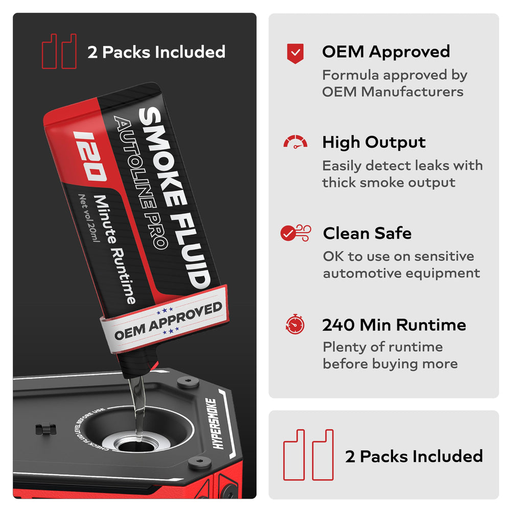 AutoLine Pro in-vehicle testing with smoke entering intake for accurate diagnostics