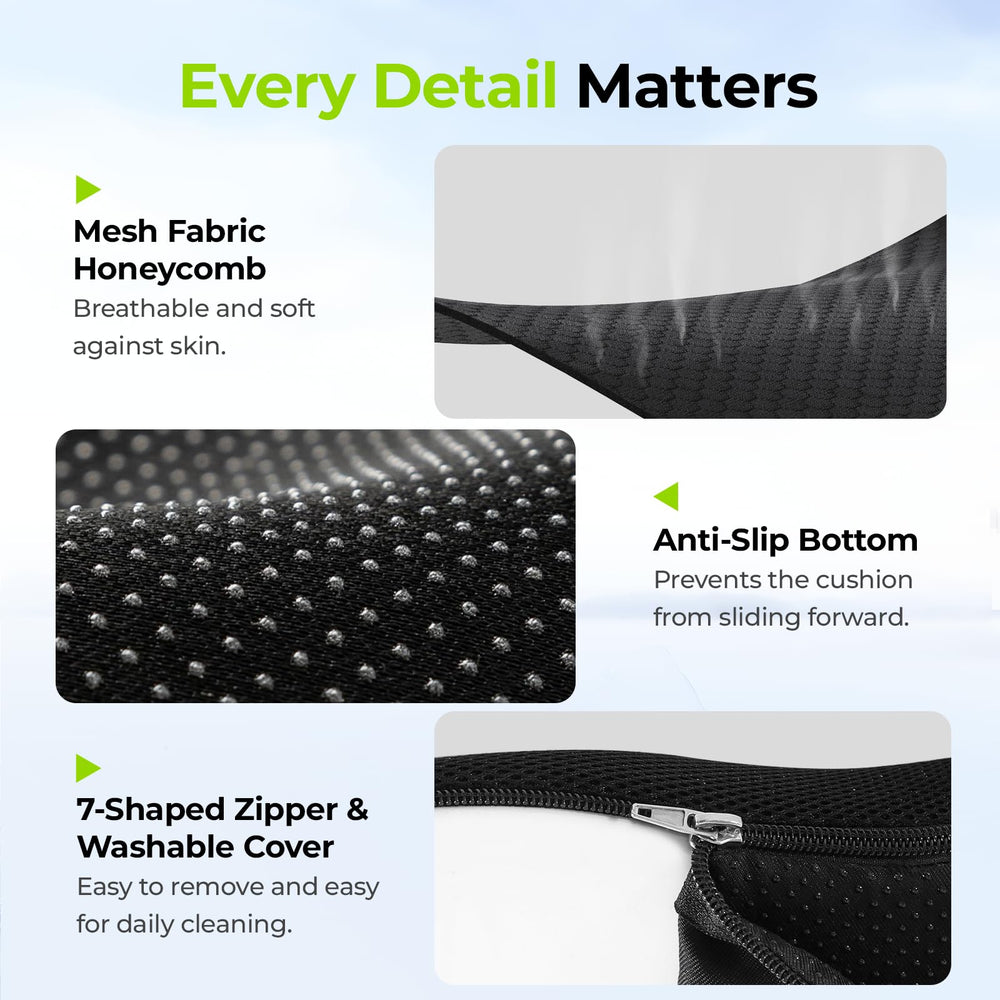 AUVON cushion on car seat improving posture and comfort