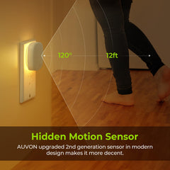 AUVON installed in hallway, motion activated to guide feet and reduce tripping risk
