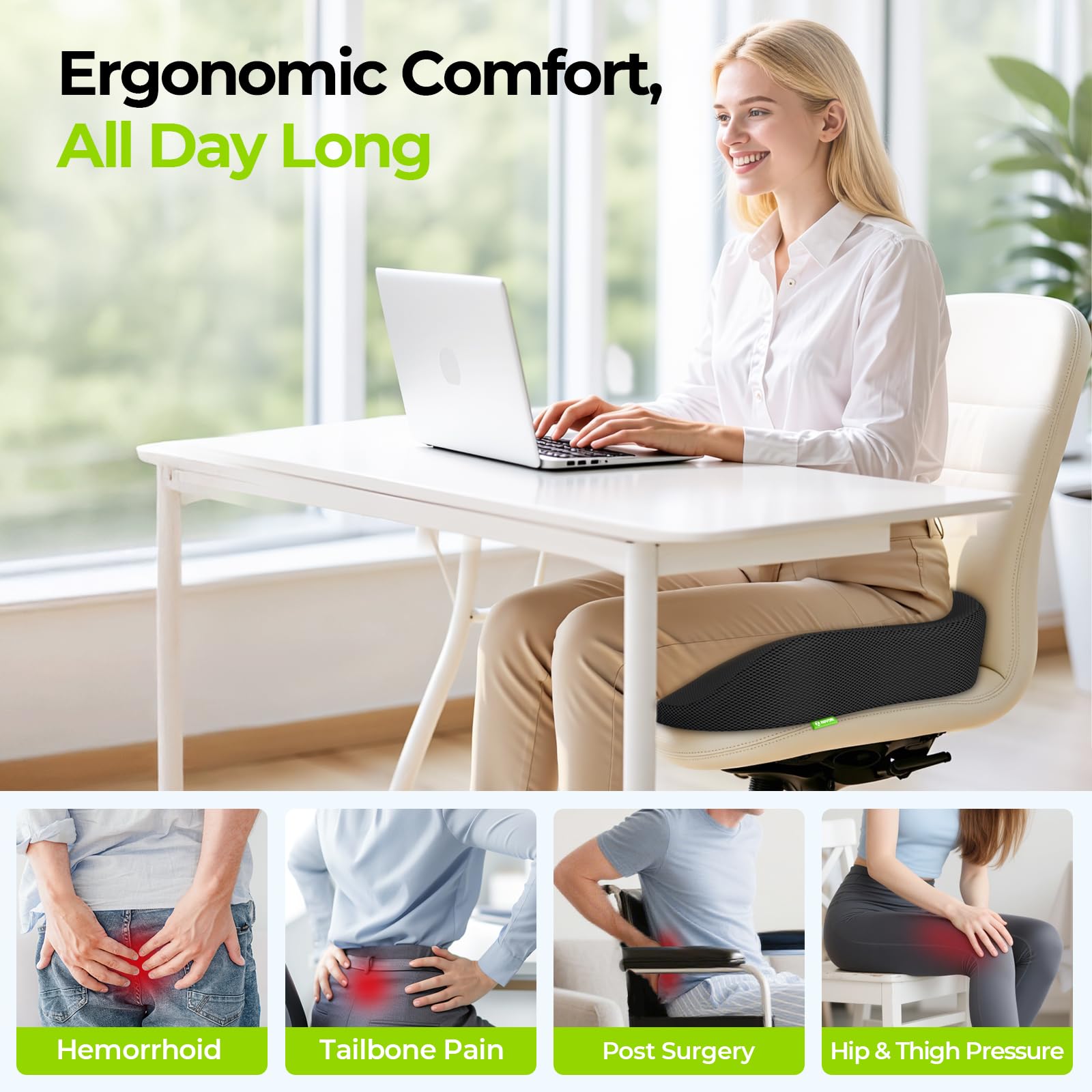 AUVON close-up of memory foam thickness for firm support