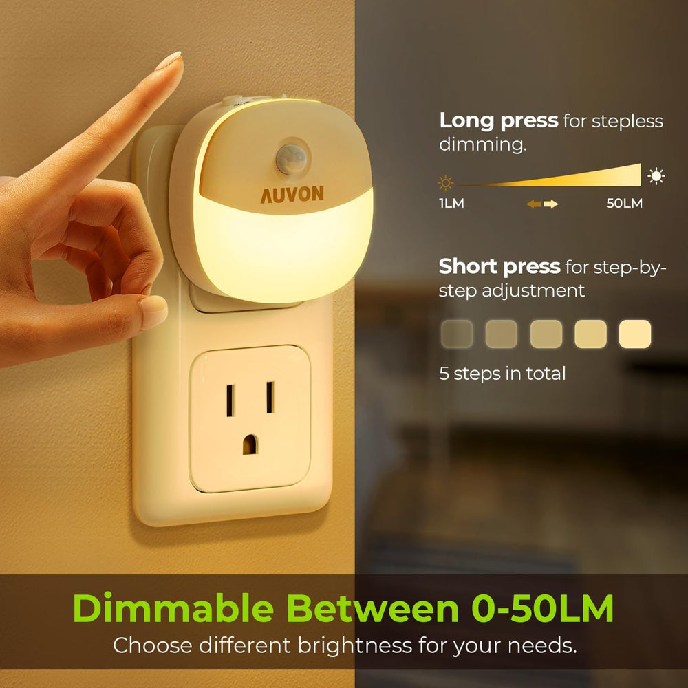 AUVON dimming control buttons with adjustable brightness for personalized comfort