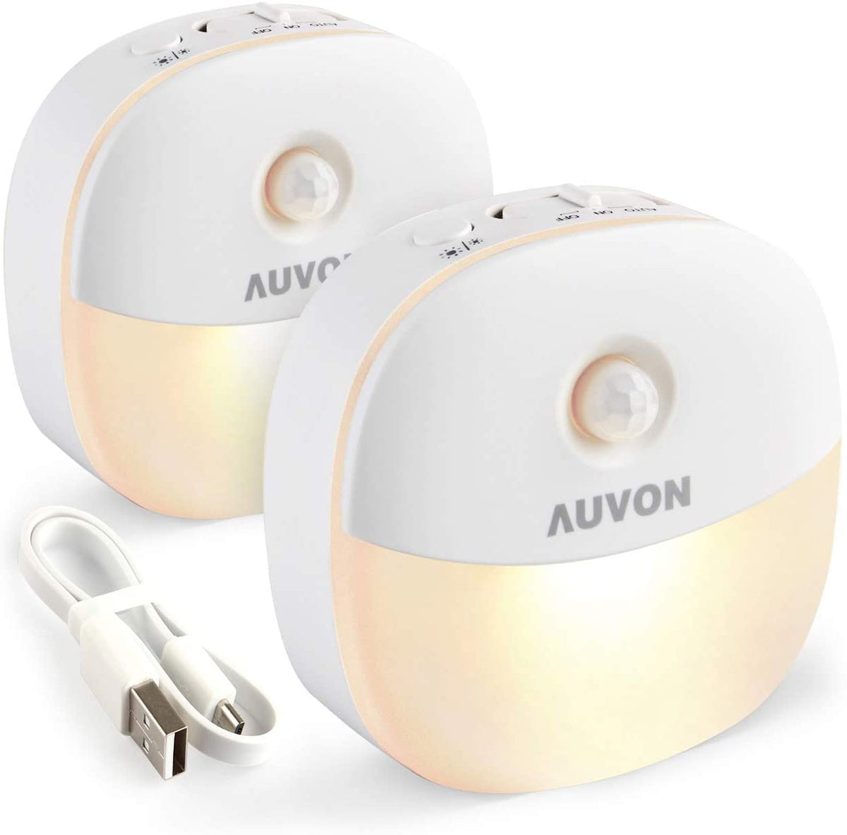 AUVON night light front view showing compact design and even glow for safer navigation