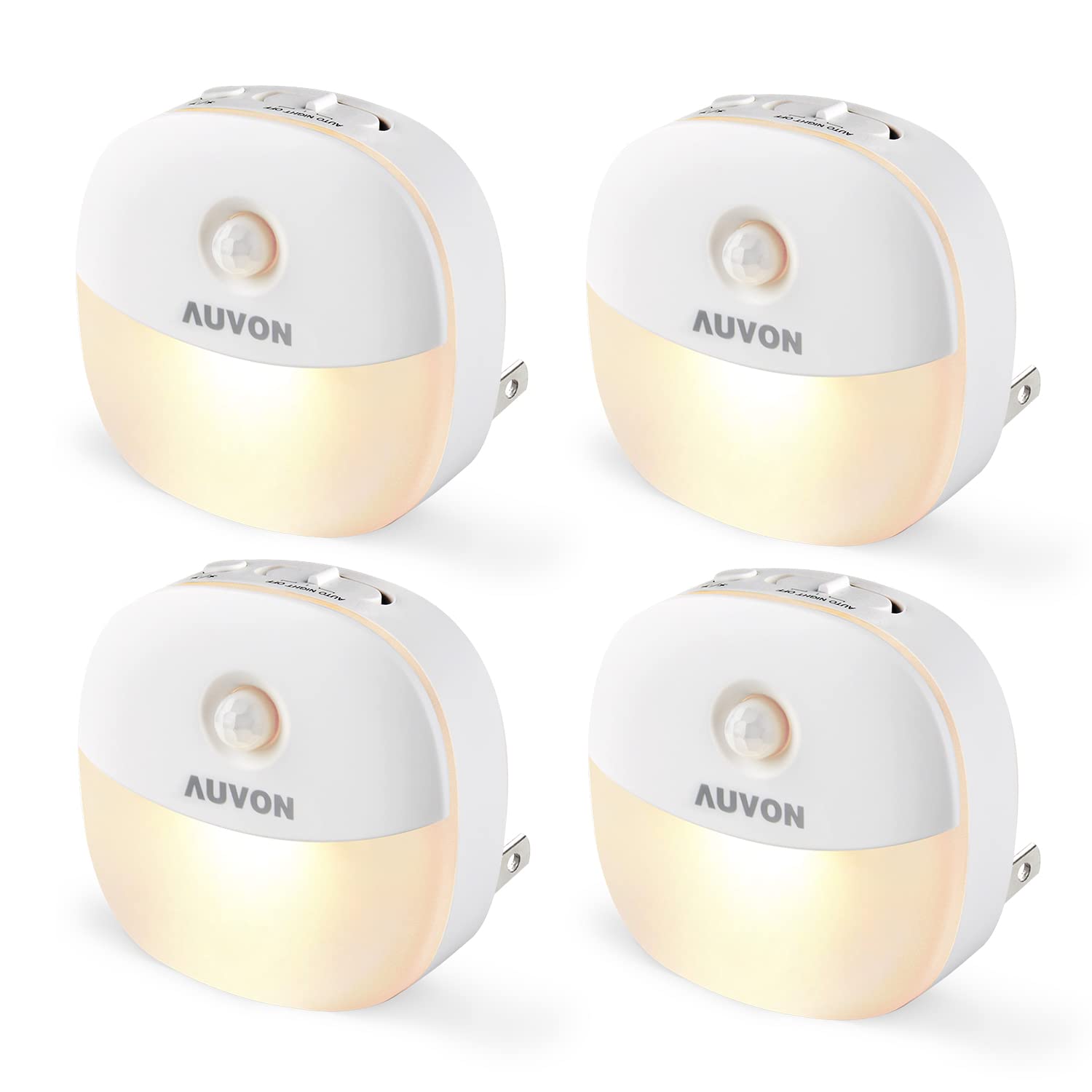AUVON front view plug-in night light showing compact profile and easy plug-in benefit