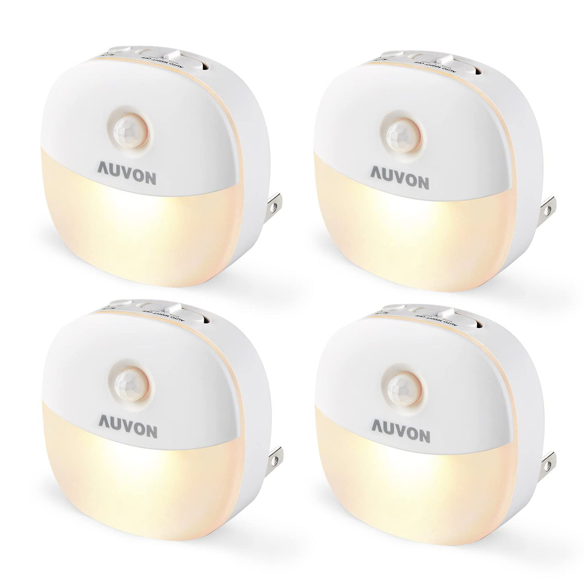 AUVON front view plug-in night light showing compact profile and easy plug-in benefit