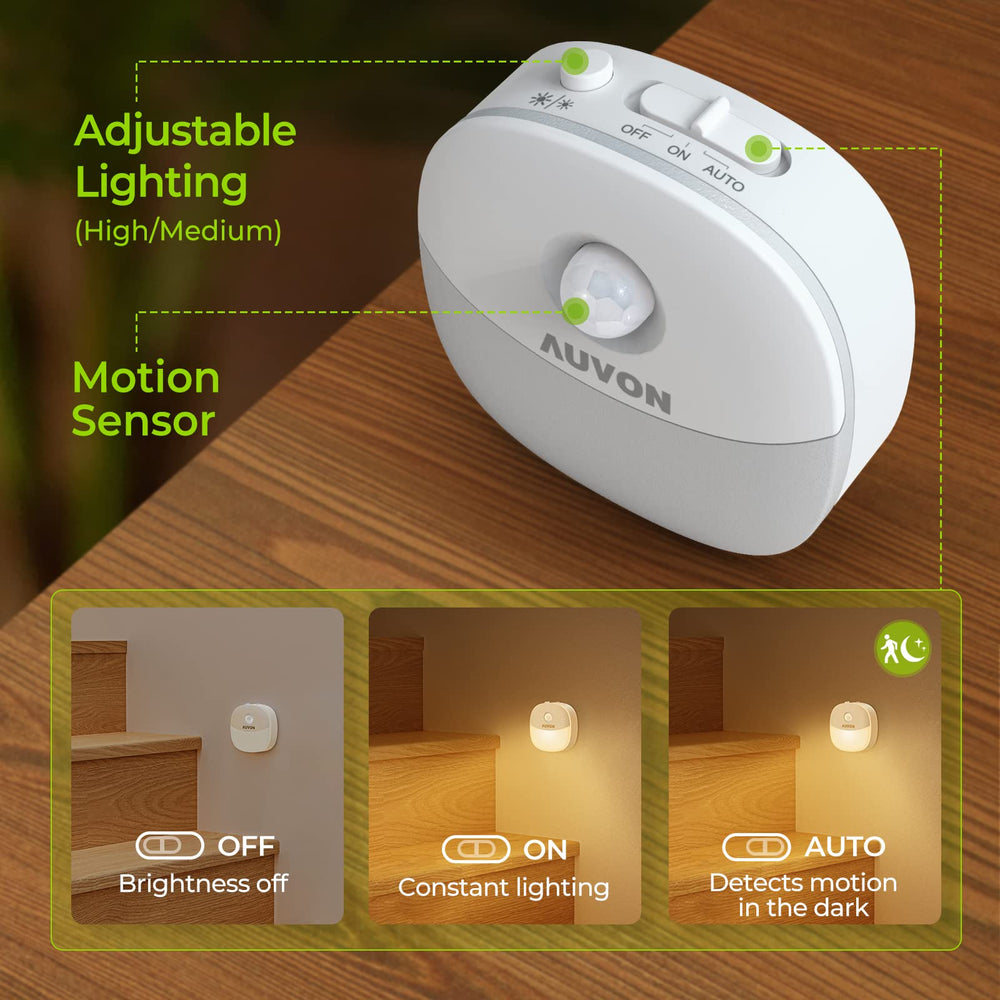 AUVON night light magnetic mount attached to metal surface for tool-free installation