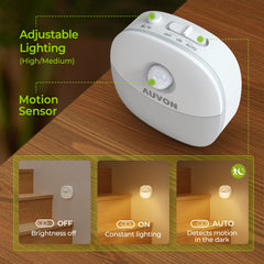 AUVON night light magnetic mount attached to metal surface for tool-free installation