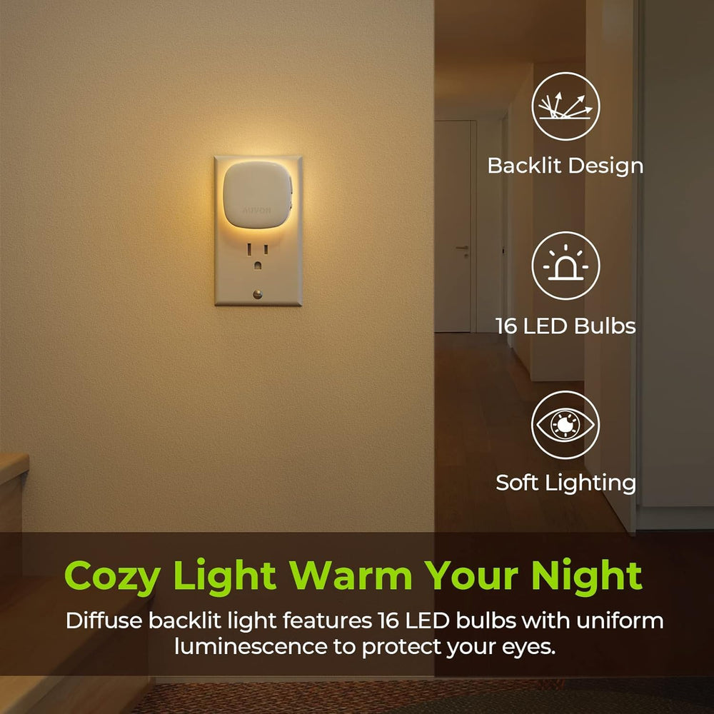 AUVON side profile with plug inserted leaving second outlet free for convenient use