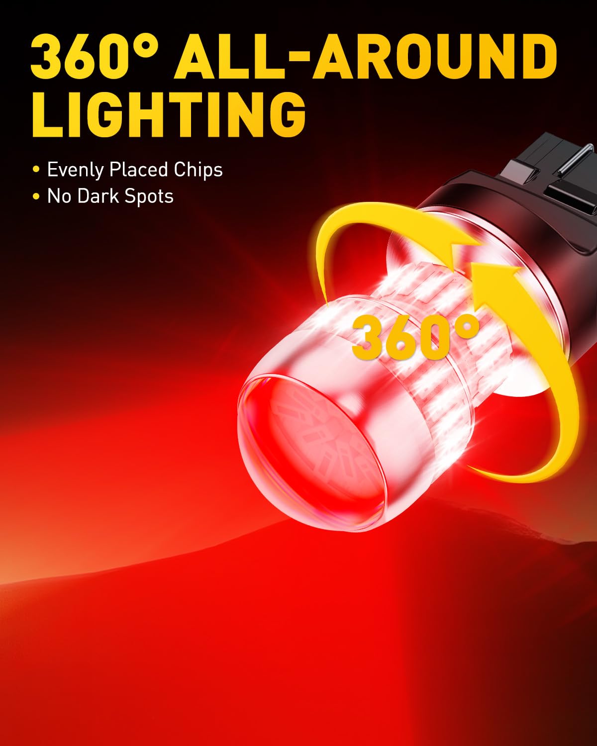 AUXITO close-up of 4014 SMD LED array for brighter, uniform light