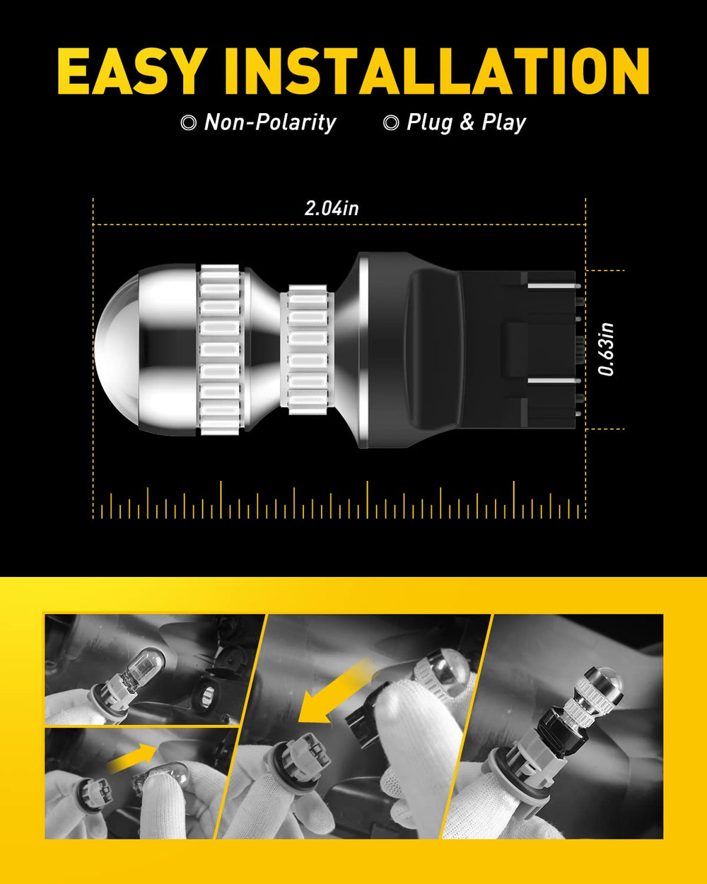 AUXITO pair of bulbs in rear-of-car lifestyle view enhancing safety