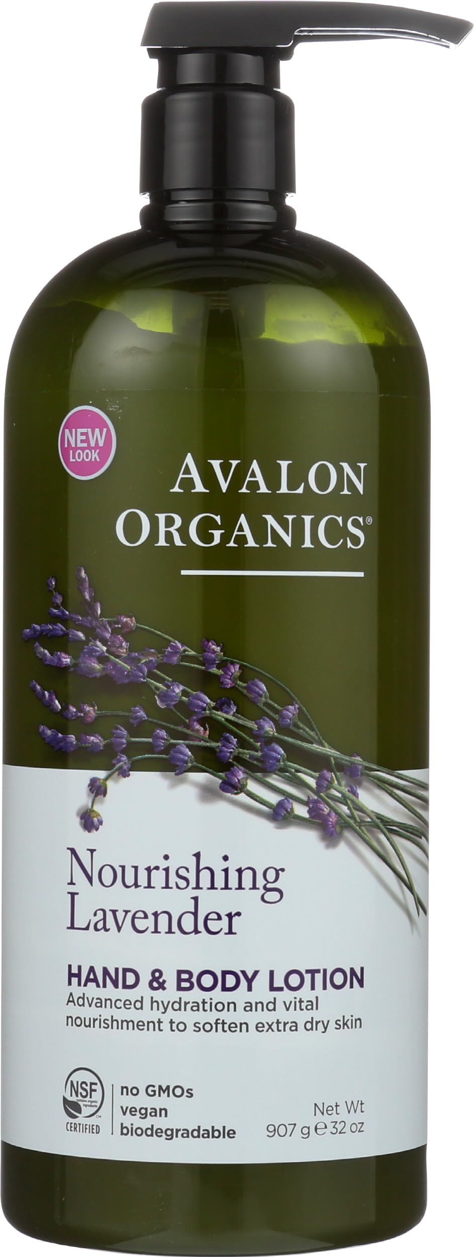 Avalon Organics front packaging showing 32 oz bottle and label benefits
