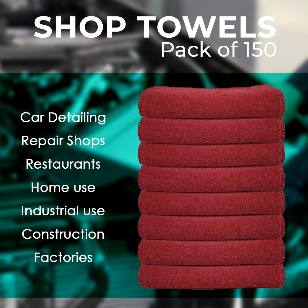 Avalon Towels in garage lifestyle scene showing practical workshop use