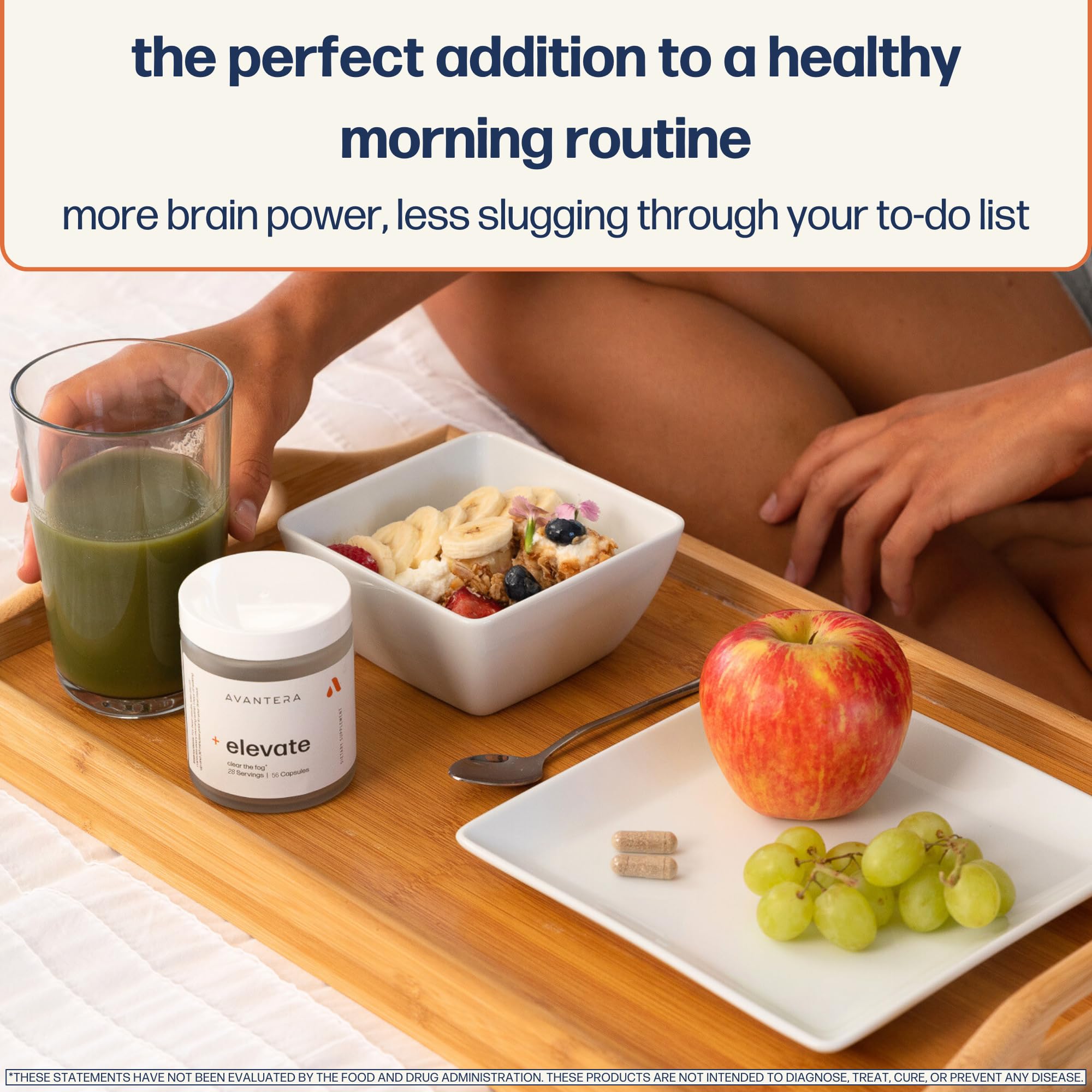 Avantera Elevate capsules close-up showing smooth texture for easy swallowing
