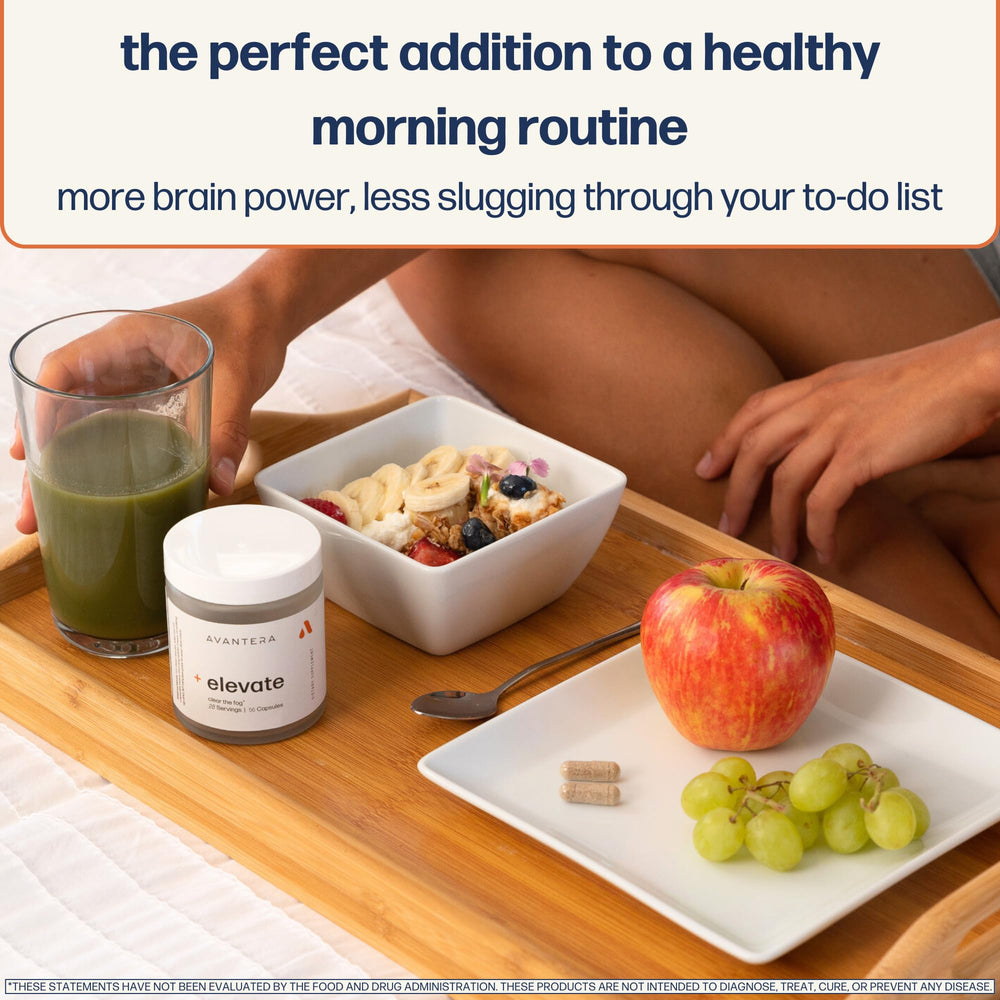 Avantera Elevate capsules close-up showing smooth texture for easy swallowing