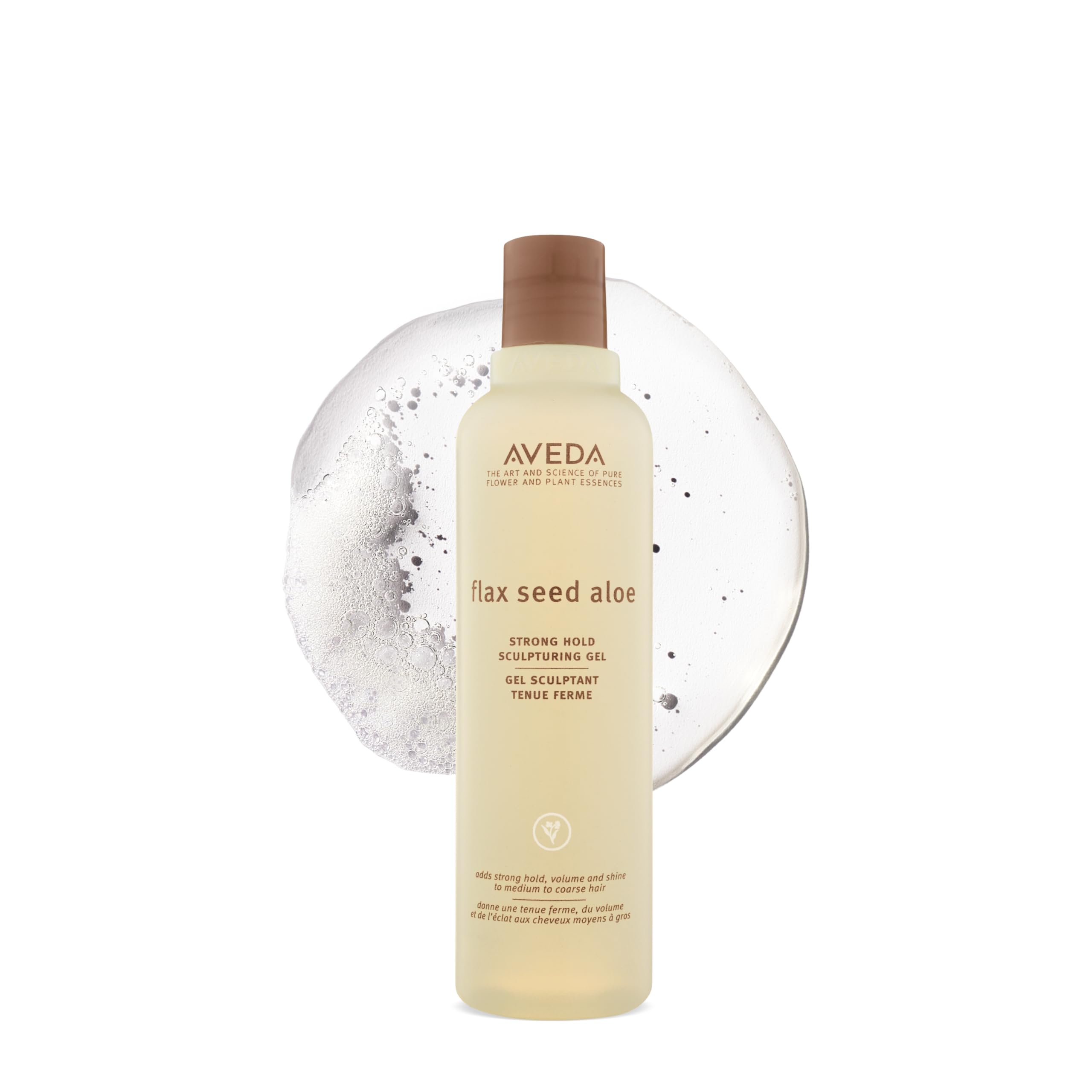 Aveda Flax Seed Aloe front packaging showing product and branding benefit hold