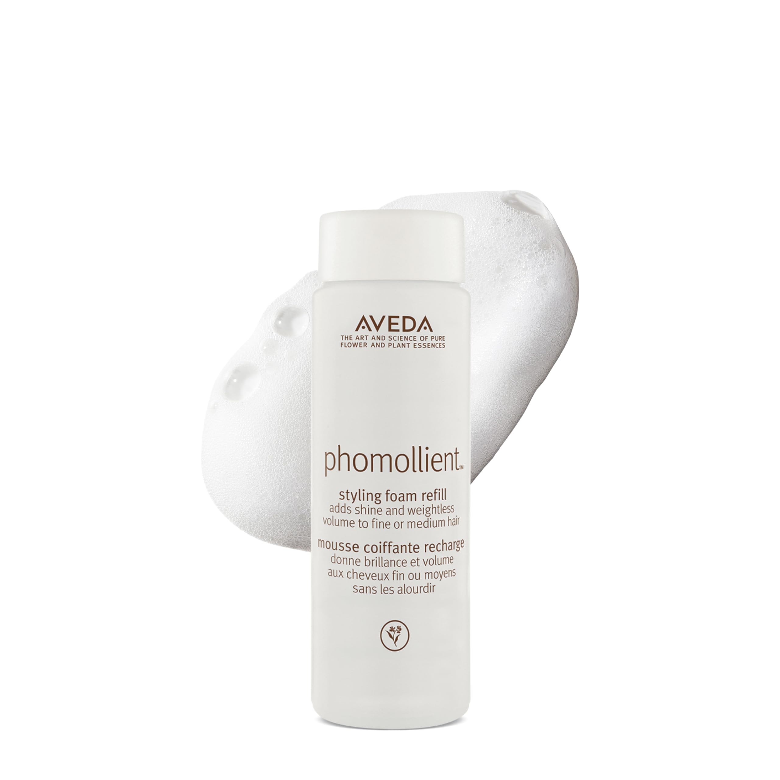 Aveda Phomollient front packaging showing product and benefit of weightless volume