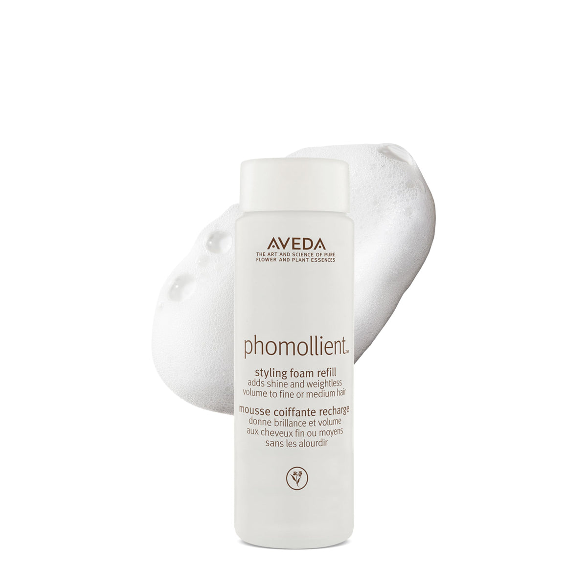 Aveda Phomollient front packaging showing product and benefit of weightless volume