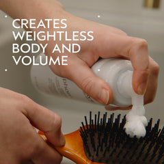 Aveda Phomollient pump producing soft foam for easy, even application and lift
