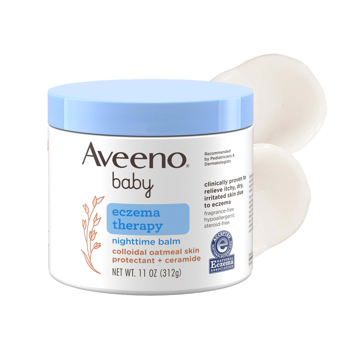 Aveeno Baby front packaging showing 11 oz balm for gentle relief