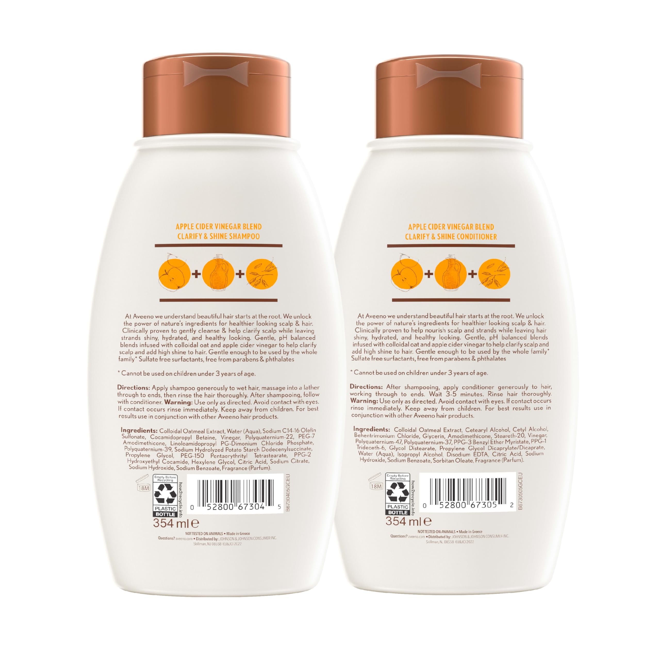 Aveeno back label close-up with usage directions emphasizing safe daily use