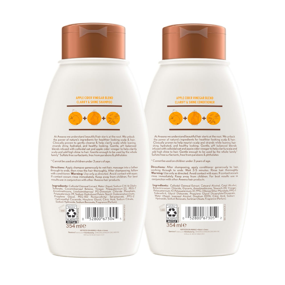 Aveeno back label close-up with usage directions emphasizing safe daily use