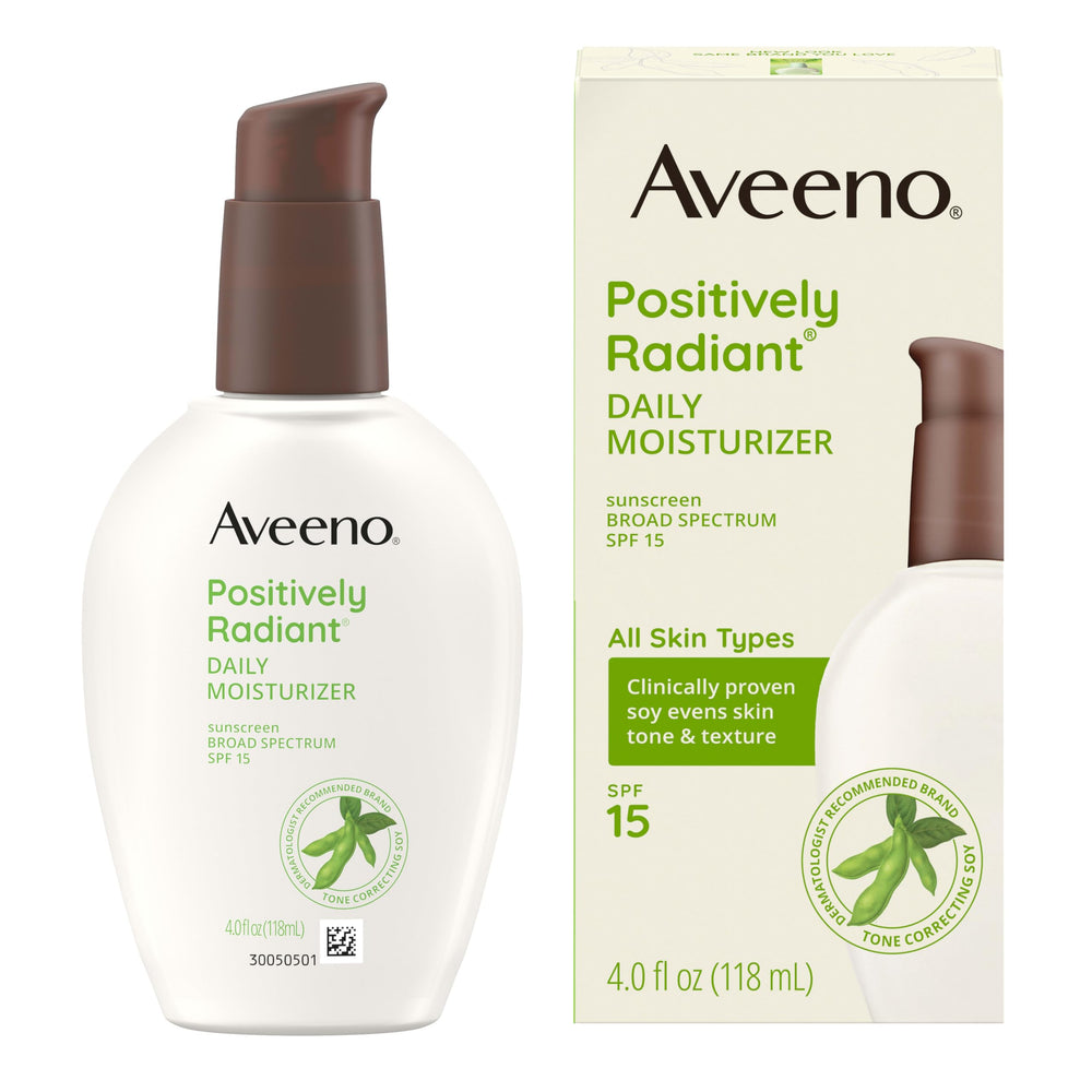 Aveeno on bathroom counter lifestyle image showing morning routine convenience
