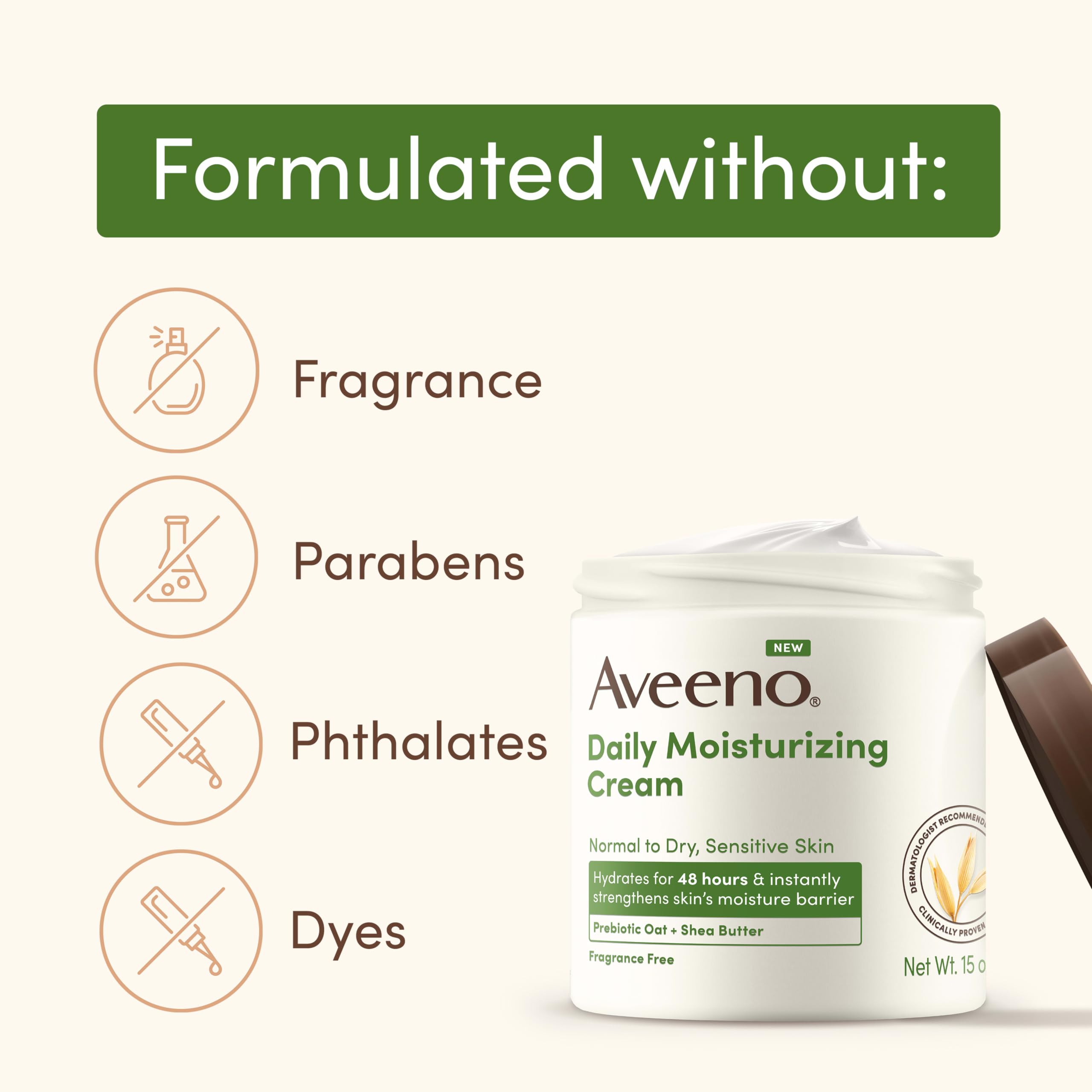 Family applying Aveeno hand cream showing gentle formula suitable for all ages