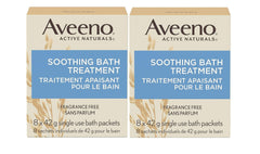 aveeno front packaging showing two-pack for easy identification and calm skin relief