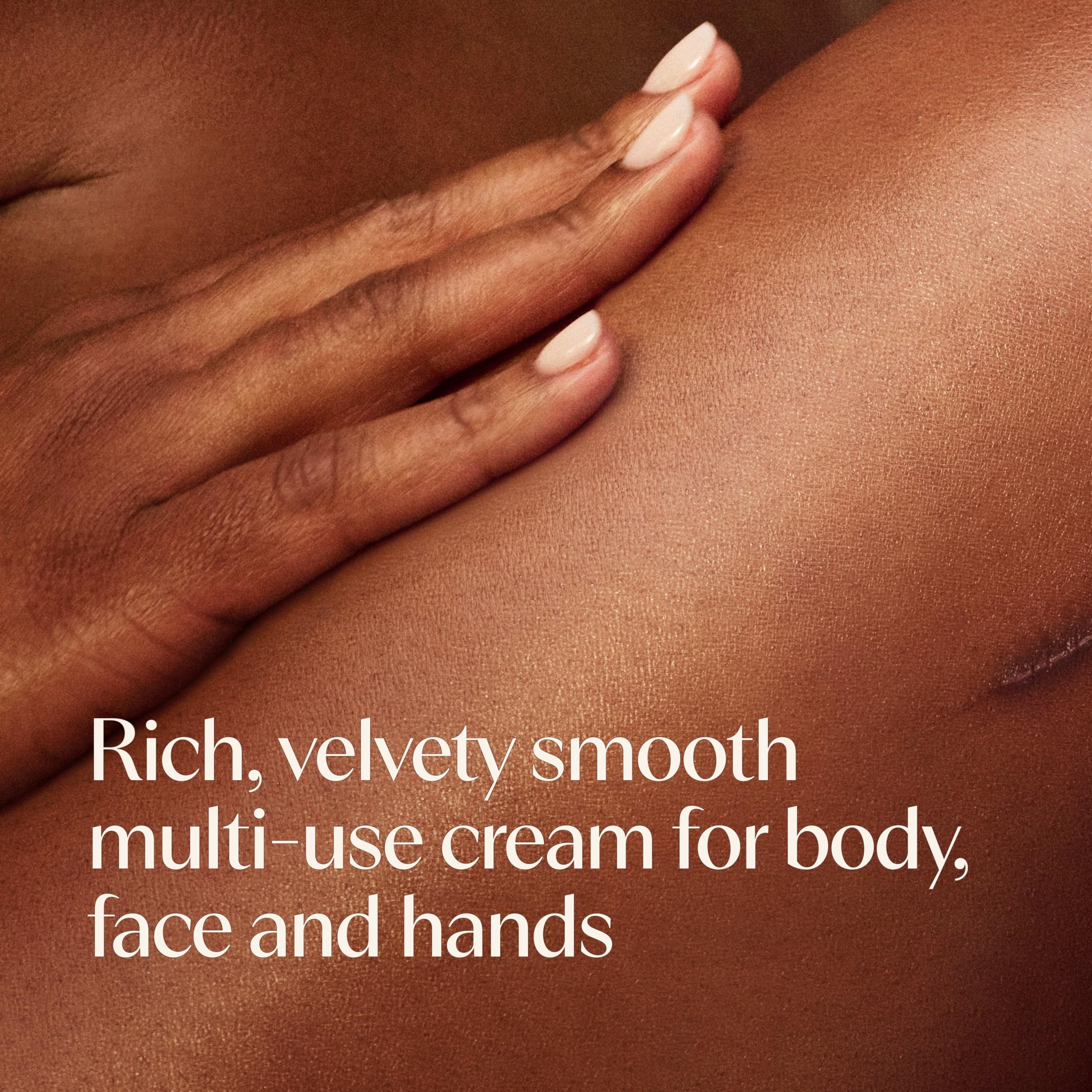 Aveeno scoop on hand demonstrating easy application and immediate hydration