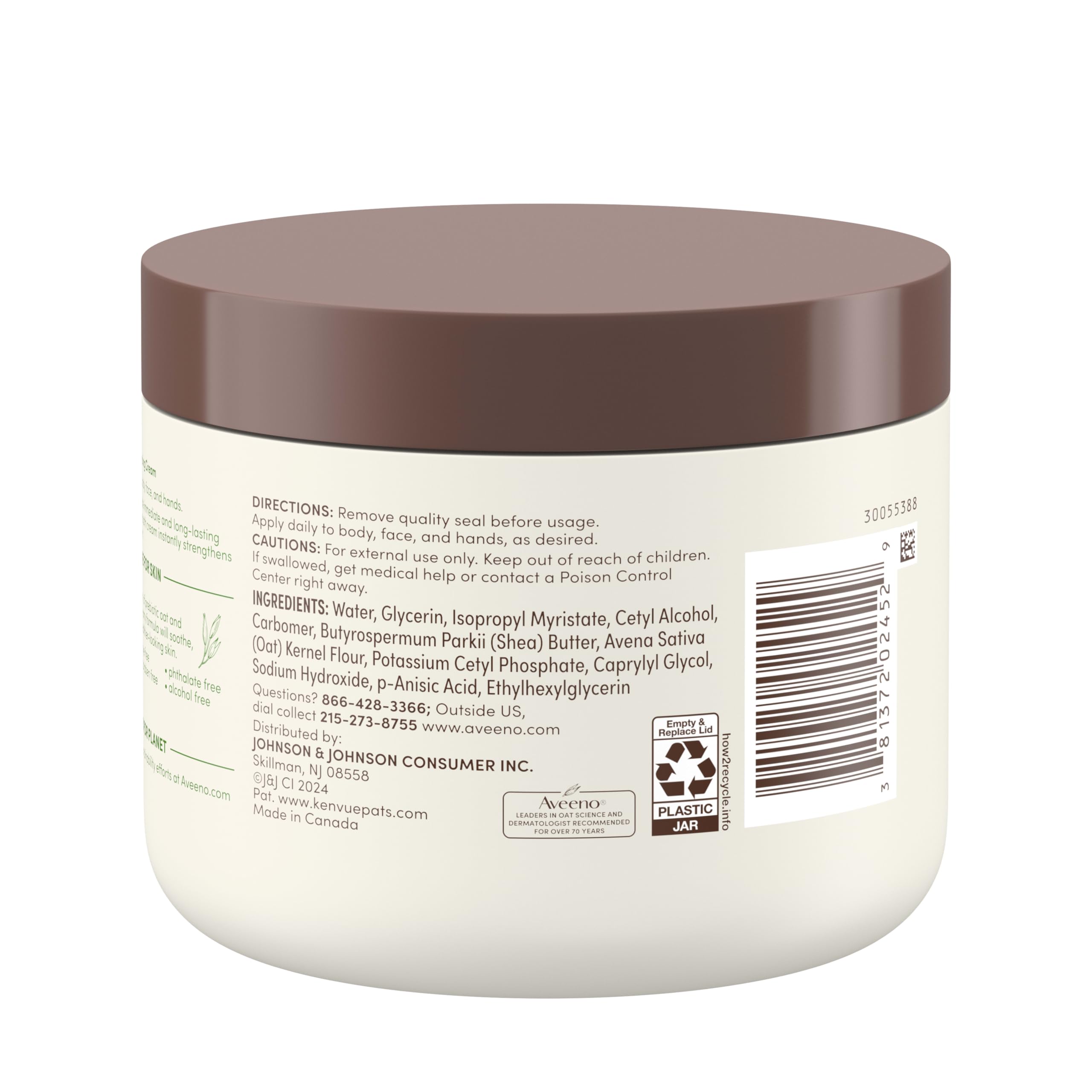 Aveeno jar beside towel and tub evoking relaxing moisturizing ritual