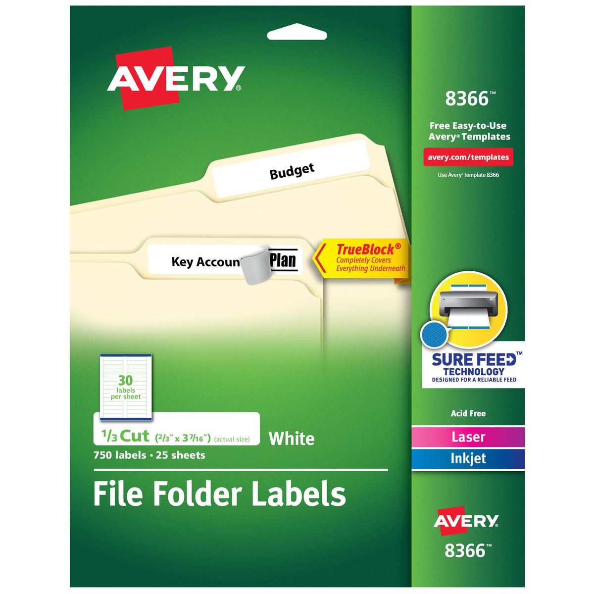 Avery front packaging showing label count and size, useful for quick inventory