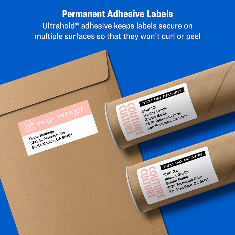 Avery label covering old markings using TrueBlock for clean appearance