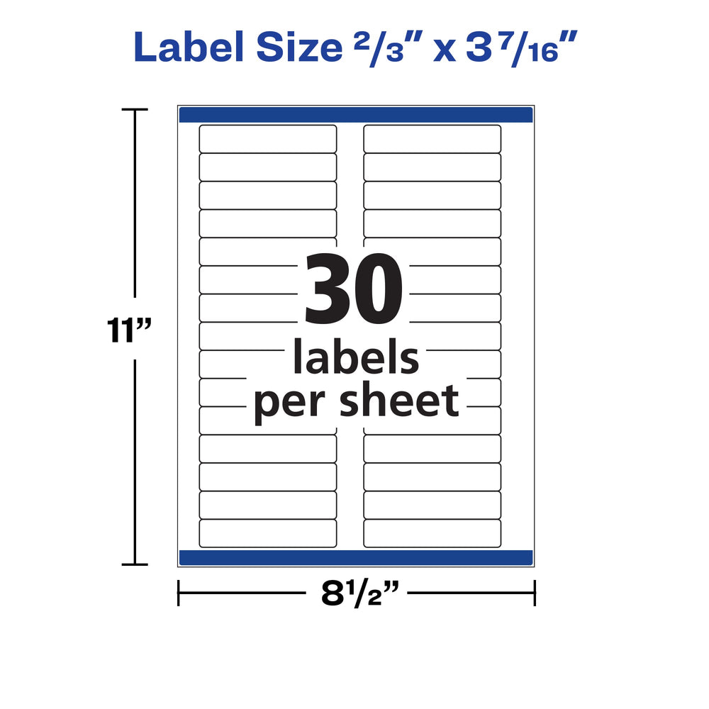 Avery label applied to folder tab demonstrating secure hold and neat look