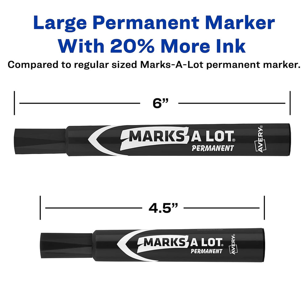 Avery marker writing bold black letters on cardboard for clear labels